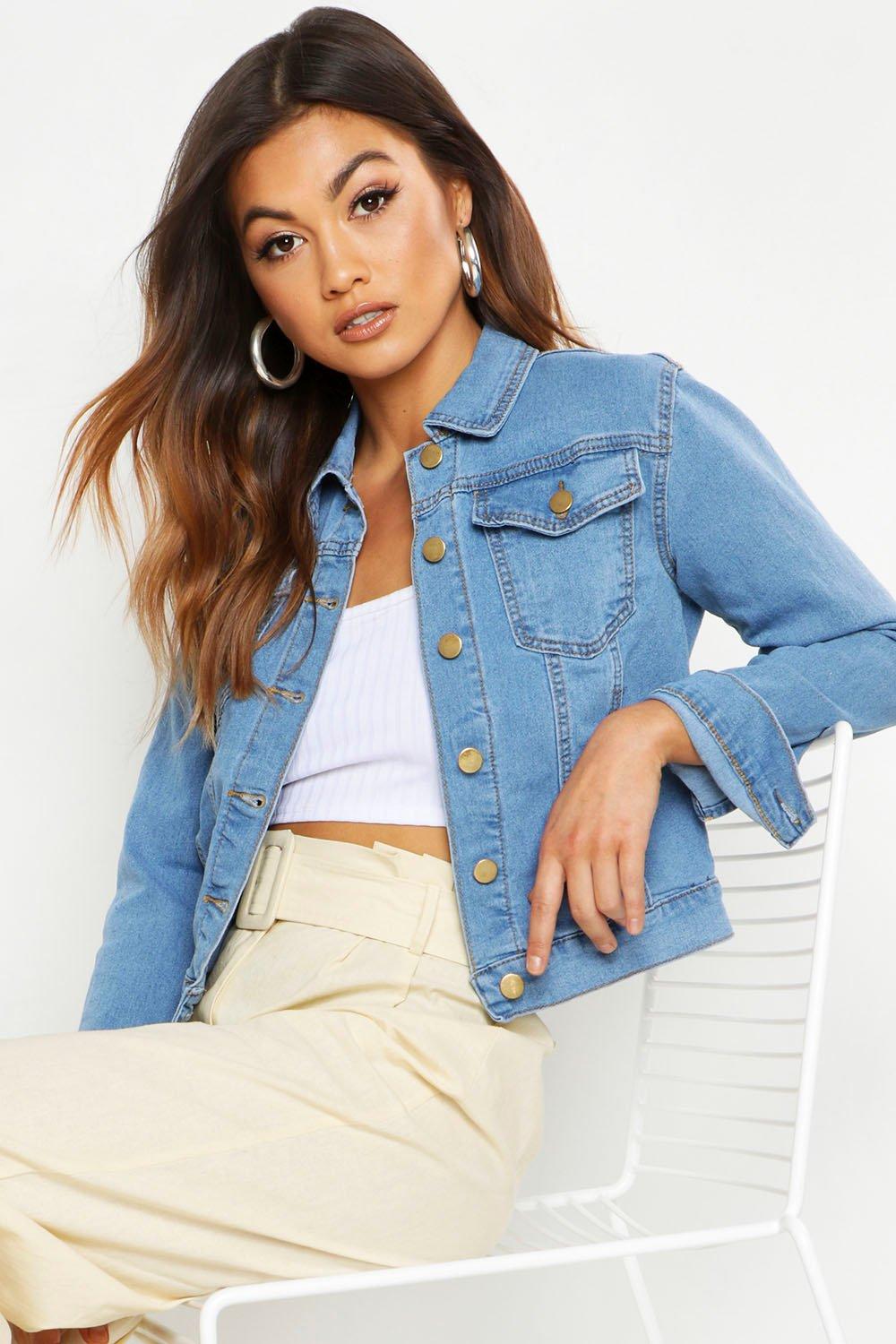 Boohoo blue denim clearance jacket